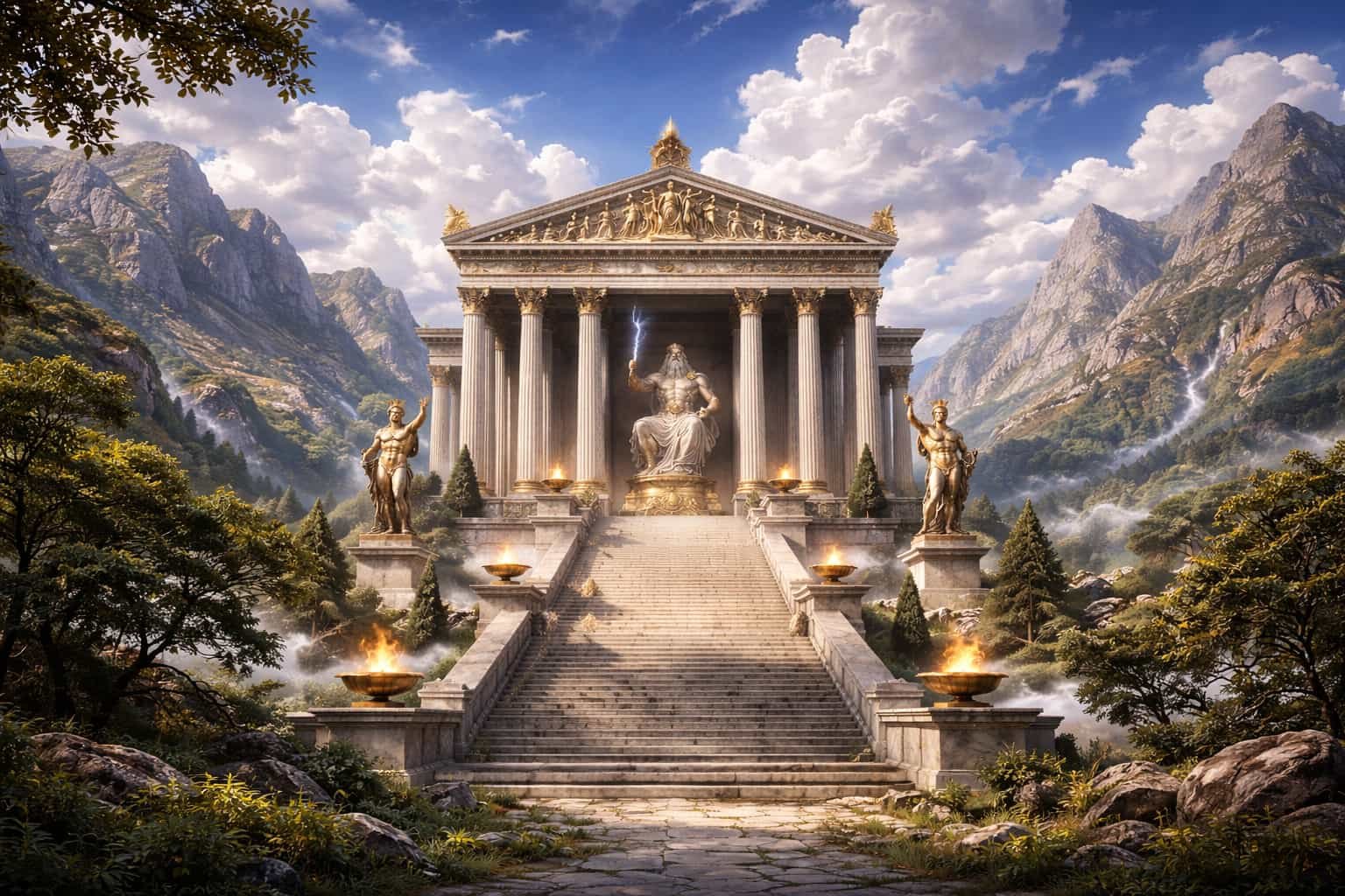 Temple de Zeus majestueux sous le soleil