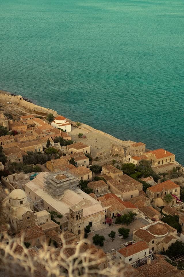 Vue-aerienne-Monemvasia Vue aerienne Monemvasia