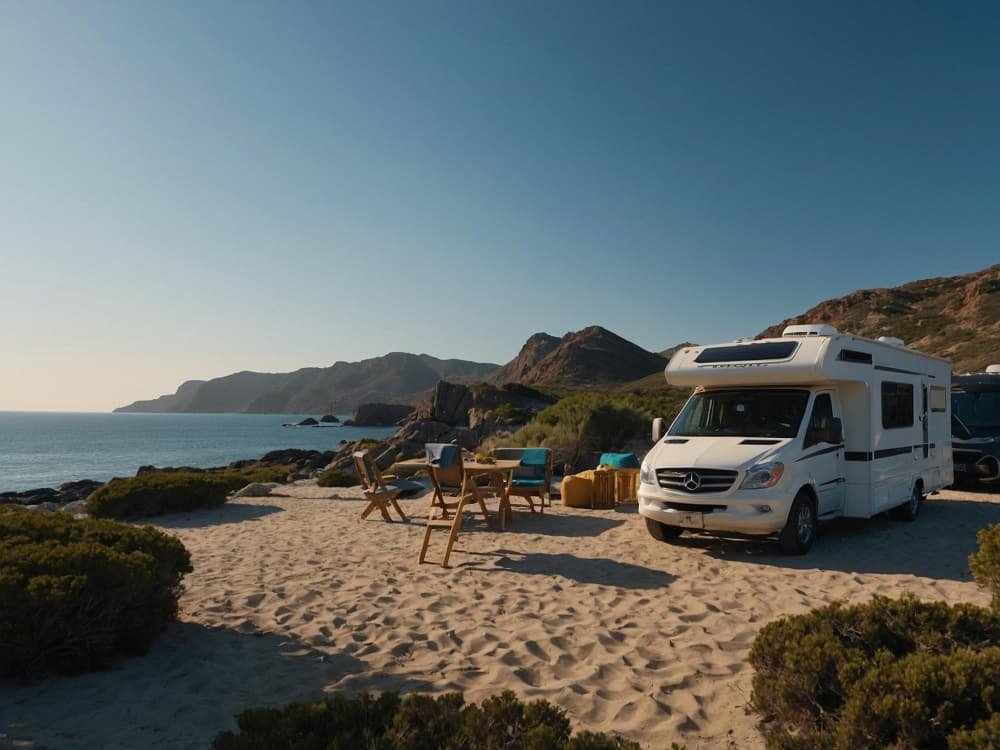 Camping car au bord de la mer