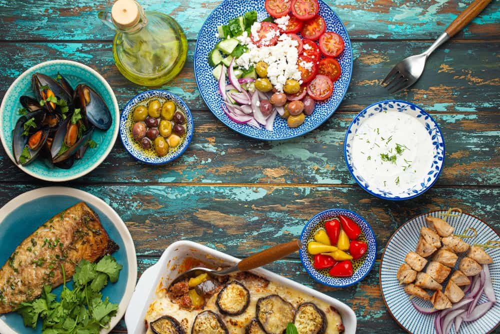 Assortiment de plats grecs